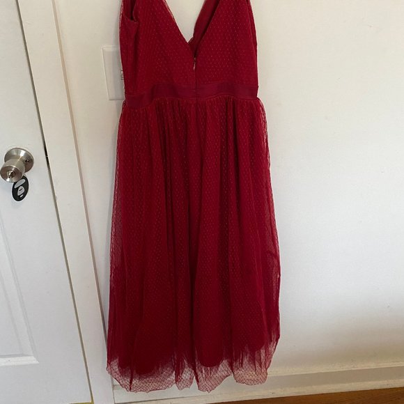 Express Lace midi red dress size s - Picture 2 of 6